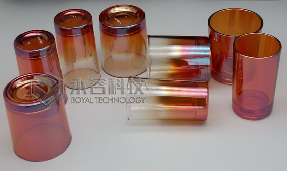 Máquina de recubrimiento de iones PVD ARC para vasos de vidrio: colores arcoíris, verde, azul, púrpura, dorado, ámbar