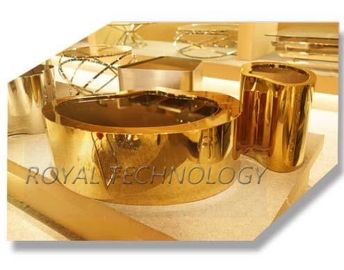 Máquina de la galjanoplastia del arco de los muebles del acero inoxidable, sillas del metal y equipo de la capa del oro PVD de las tablas
