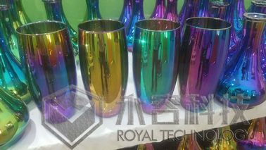 Capas decorativas del arco iris de cristal de Shisha, vacuometalización de la cristalería PVD, colores del arco iris del cenicero de cristal