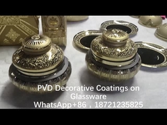 Máquina de revestimiento de vidrio de oro de dos lados Reflexión de color dorado, fuerte adhesión TiN Revestimiento de oro